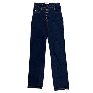 Miaou High Rise Button Closure Cropped Jeans 26